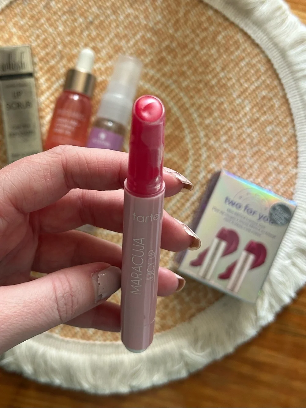 Bundle of lip, skin, and hair products (tarte, biossance, Becca, + more)